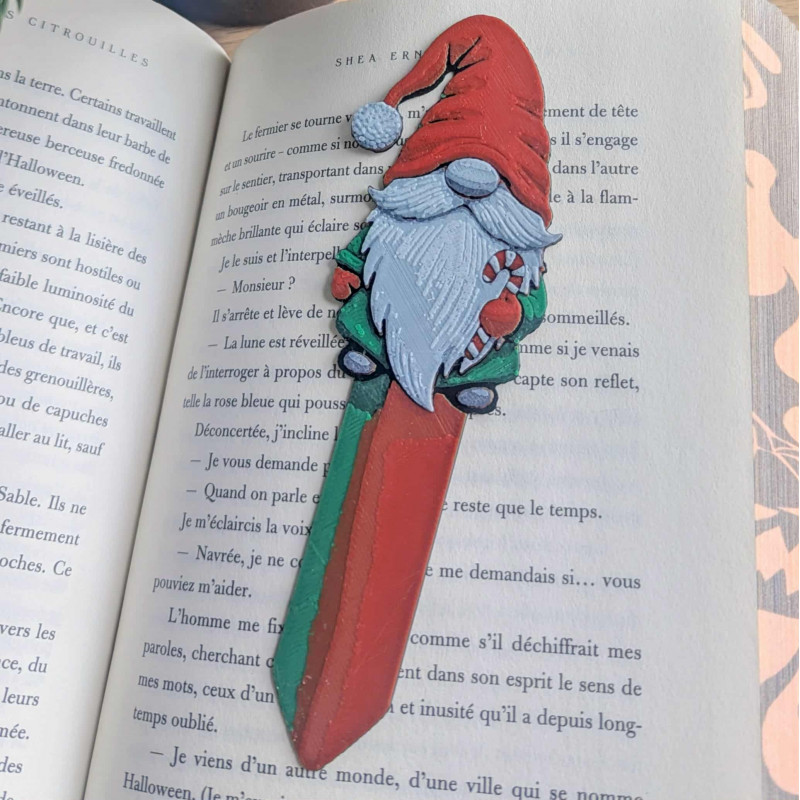 Marque-pages Gnome de Noël